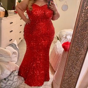 Red Sequined Dress
